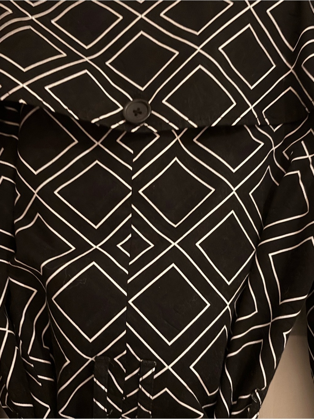 Banana Republic Black & White Geometric Trench Coat Medium - Picture 5 of 6